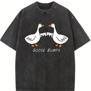 Goose Bumps Silly Goose Vintage Washed T-Shirt in Black