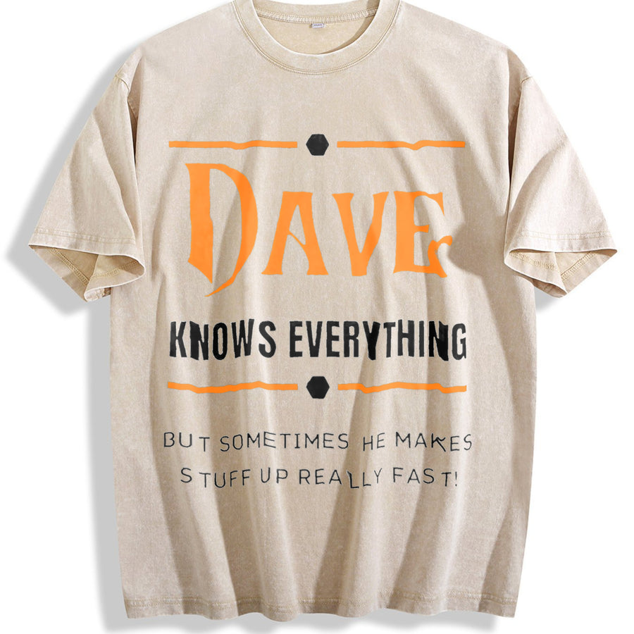 1 Pcs Heavy Adorable Vintage Washed T-Shirt in Beige