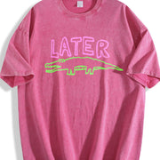 Later Gator Alligator vintage washed oversized T-shirt in Red