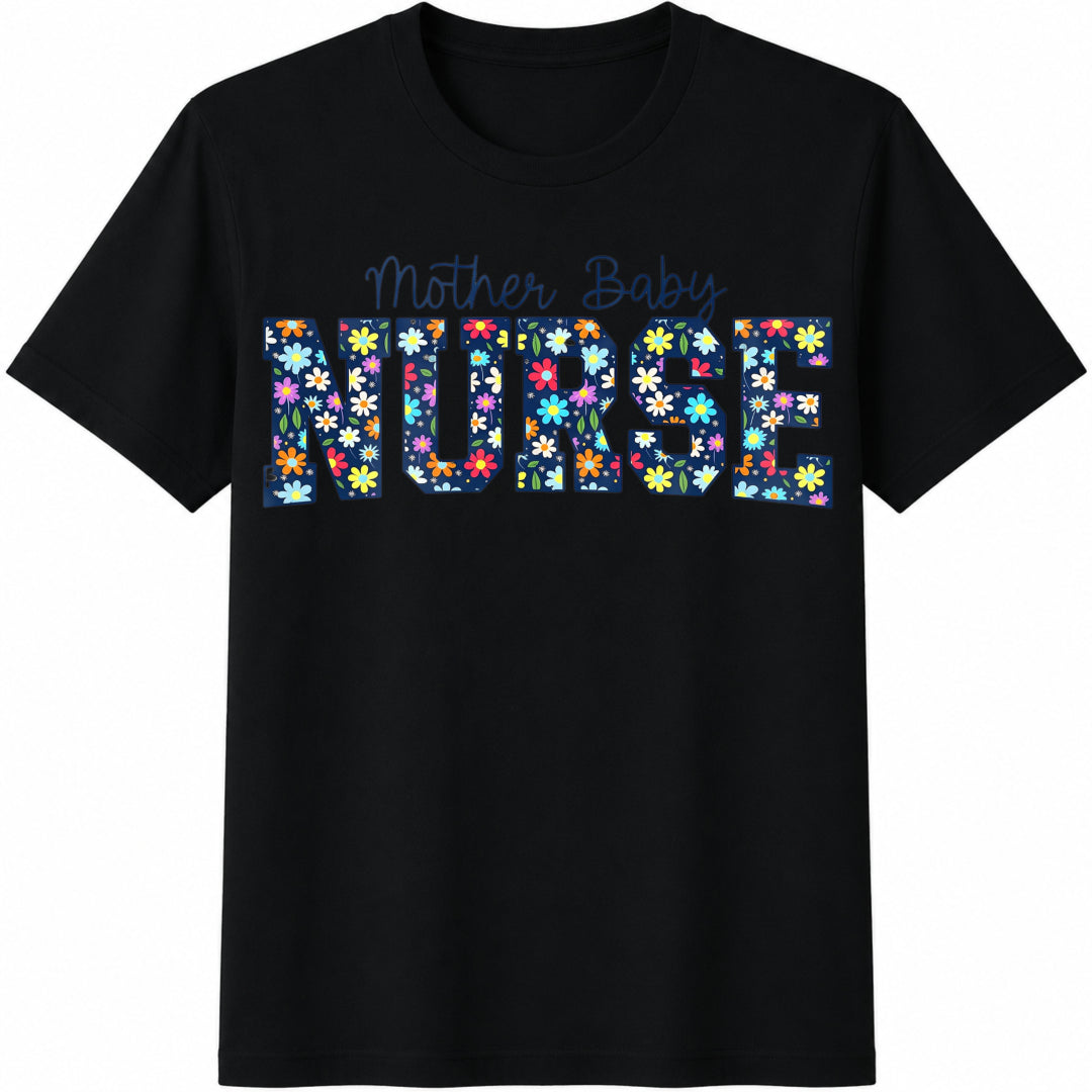 Mother Baby Nurse Graduation Teefor Future Maternity Nurse Cotton T-Shirt in Black