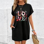 Chic OfftheShoulder Maxi Dress with Cute Duck LOVE Cotton T-Shirt in Black