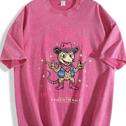 I Put the Hot in Psychotic Cowboy Opossum Vintage Washed T-Shirt in Red