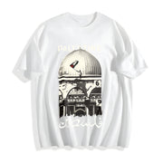 Palestine Freedom Heavy with Hope & Solidarity Retro Cotton T-Shirt in White