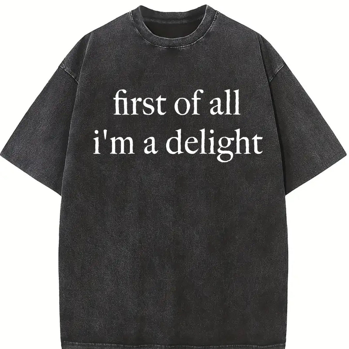 First of All I'm a Delight Vintage Washed T-Shirt in Black