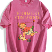 Sarcastic Retro Toodaloo Cuntaroos Vintage Washed T-Shirt in Red