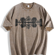 Reflection Tree Vintage Washed T-Shirt in Brown
