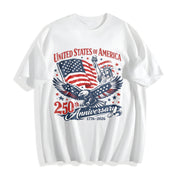 America 250th Anniversary Cotton T-Shirt in White