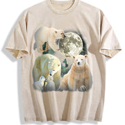 Polar Bears Mystical Vintage Washed T-Shirt in Beige