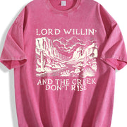 Desert Scenery Vintage Washed T-Shirt in Red