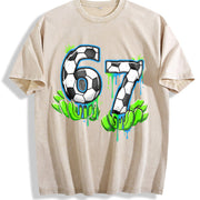 67 Soccer Vintage Washed T-Shirt in Beige
