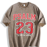 PSALM 23 Christian Gifts And t-shir vintage washed oversized T-shirt in Brown