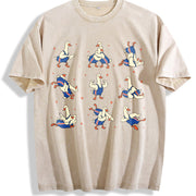 Wrestling Silly Goose Vintage Washed T-Shirt in Beige
