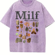 Man I Love Fossils Vintage Washed T-Shirt in Purple