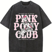 Chappell Roan Pink Pony Club Vintage Washed T-Shirt in Black