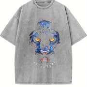 Black Panther Animal Chadwick Forever Tribute vintage washed oversized T-shirt in Gray