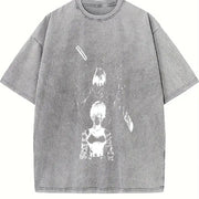 Jujutsu Kaisen Maki & Toji vintage washed oversized T-shirt in Gray
