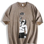 WWE Roman Reigns Iconic Wrestling Classic Fan fast vintage washed oversized T-shirt in Brown