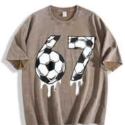 67 Soccer Vintage Washed T-Shirt in Brown