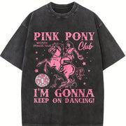 Chappell Roan Pink Pony Club Midwest Princess Tour vintage washed oversized T-shirt in Black