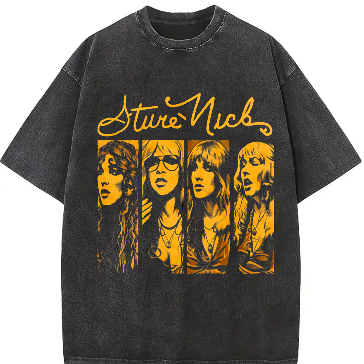 Stevie Legend Stevie Logo Vintage Washed T-Shirt in Black