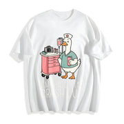 Silly Goose Nurse Appreciation Week Snarky Nurse Night Cotton T-Shirt in White
