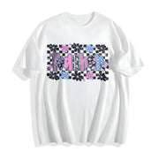 Coquette Teacher Preppy Floral Teacher Cotton T-Shirt in White