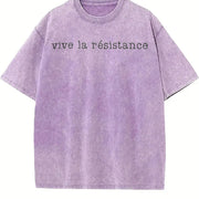 Vive La Resistance Vintage Washed T-Shirt in Purple