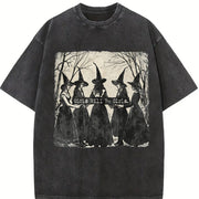 Girls Will Be Girls Witch Coven vintage washed oversized T-shirt in Black