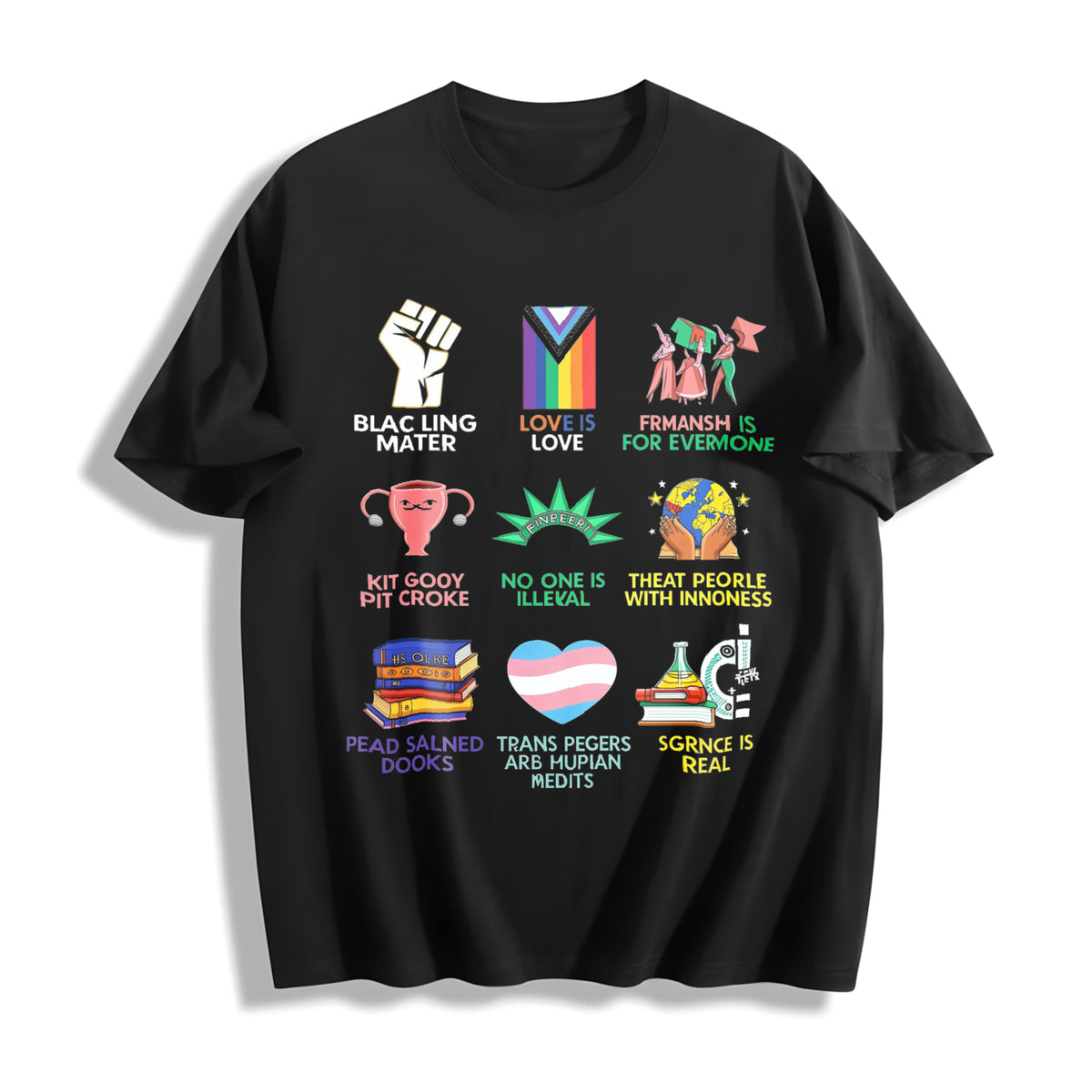 Big Fan of Human Rights Cotton T-Shirt in Black