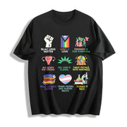 Big Fan of Human Rights Cotton T-Shirt in Black