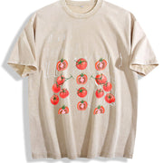 Tomato 90s Retro ® Y2k Tomato Cute Vintage Washed T-Shirt in Beige
