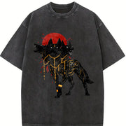 Red Moon Cerberus Sleeveless Tank Vintage Washed T-Shirt in Black