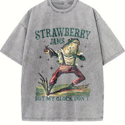 Strawberry Jams but My Don't Vintage Washed T-Shirt in Gray