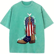 Courtesy of the Red Toby American Ride White and Blue vintage washed oversized T-shirt in Blue