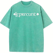 Leprecunt Baby - LEPRECUNT St. Patrick's Day Baby - vintage washed oversized T-shirt in Blue