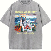 Germany Neuschwanstein Castle Youth Vintage Washed T-Shirt in Gray