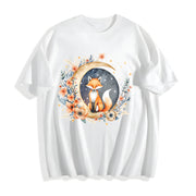 Bohemian Short-sleeve Cotton T-Shirt in White