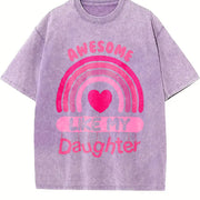 Awesome Like My Daughter Vintage Washed T-Shirt in Purple