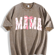 Coquette Bows Mama Vintage Washed T-Shirt in Brown