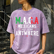Mexicans Ain't Going Anywhere Vintage Washed T-Shirt in Purple