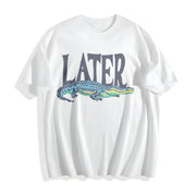 Later Gator 90s Retro Cotton T-Shirt in White