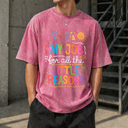 I Love My Job for All the Little Reasons Vintage Washed T-Shirt in Red