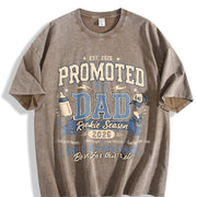 Promoted to Dad Rookie Season Vintage Washed T-Shirt in Brown