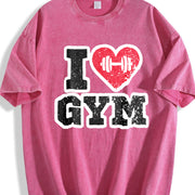 I Love Gym Vintage Washed T-Shirt in Red