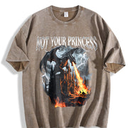 Copy of Not Your Princess Dragon 90s Vintage Washed T-Shirt in Brown