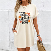 Autumn- Pajamas for a Christian Message Cotton T-Shirt in White