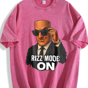 Premium Tung Sahur Rizz Mode Activated Italian Brainrot Vintage Washed T-Shirt in Red