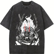 Shota Aizawa My Hero Academia Anime Manga vintage washed oversized T-shirt in Black