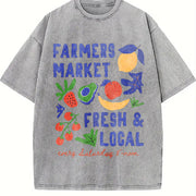 Stylish Retro Urban Vintage Washed T-Shirt in Gray
