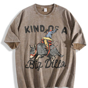 Armadillo Cowboy Kind of a Big Dillo Western Vintage Washed T-Shirt in Brown